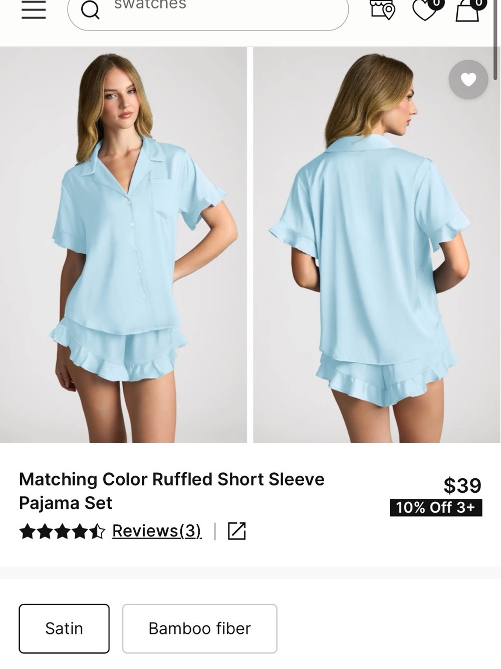 Azazie Light Blue Bridesmaid Pajama Set (Multiple)